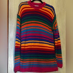 Vintage Gate 18 USA Colorful Striped Sweater, 80s 90s Multicolor Top